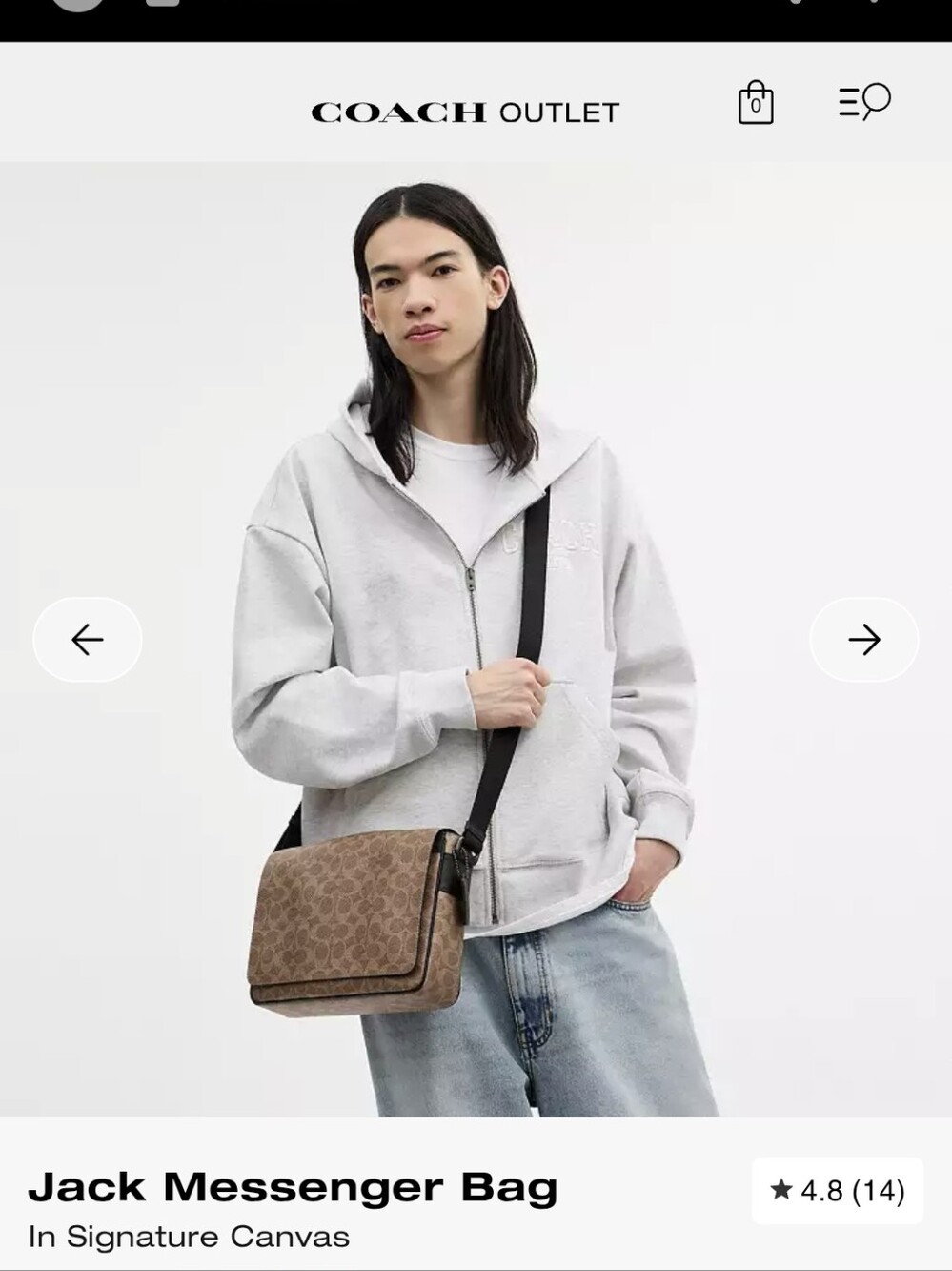 Coach Jack Messenger Bag in Brown Signature Canvas